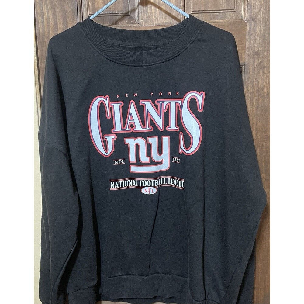 Gameday Couture NY Giants Womens L Sweatshirt Rhinestone Star Sleeve Oversized